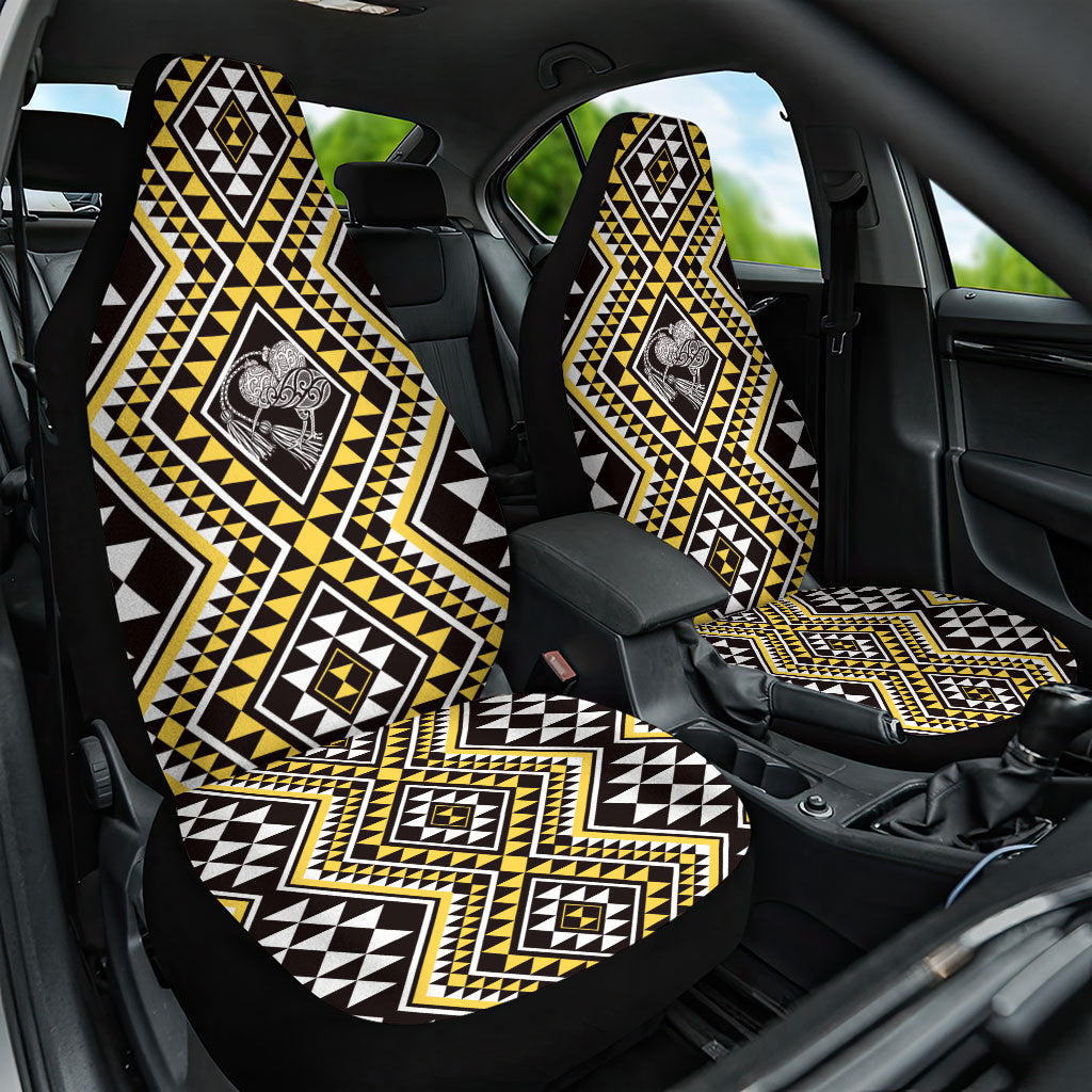 New Zealand Kowhai Taniko Motifs Car Seat Cover Maori Poi Dance Costume Inspired