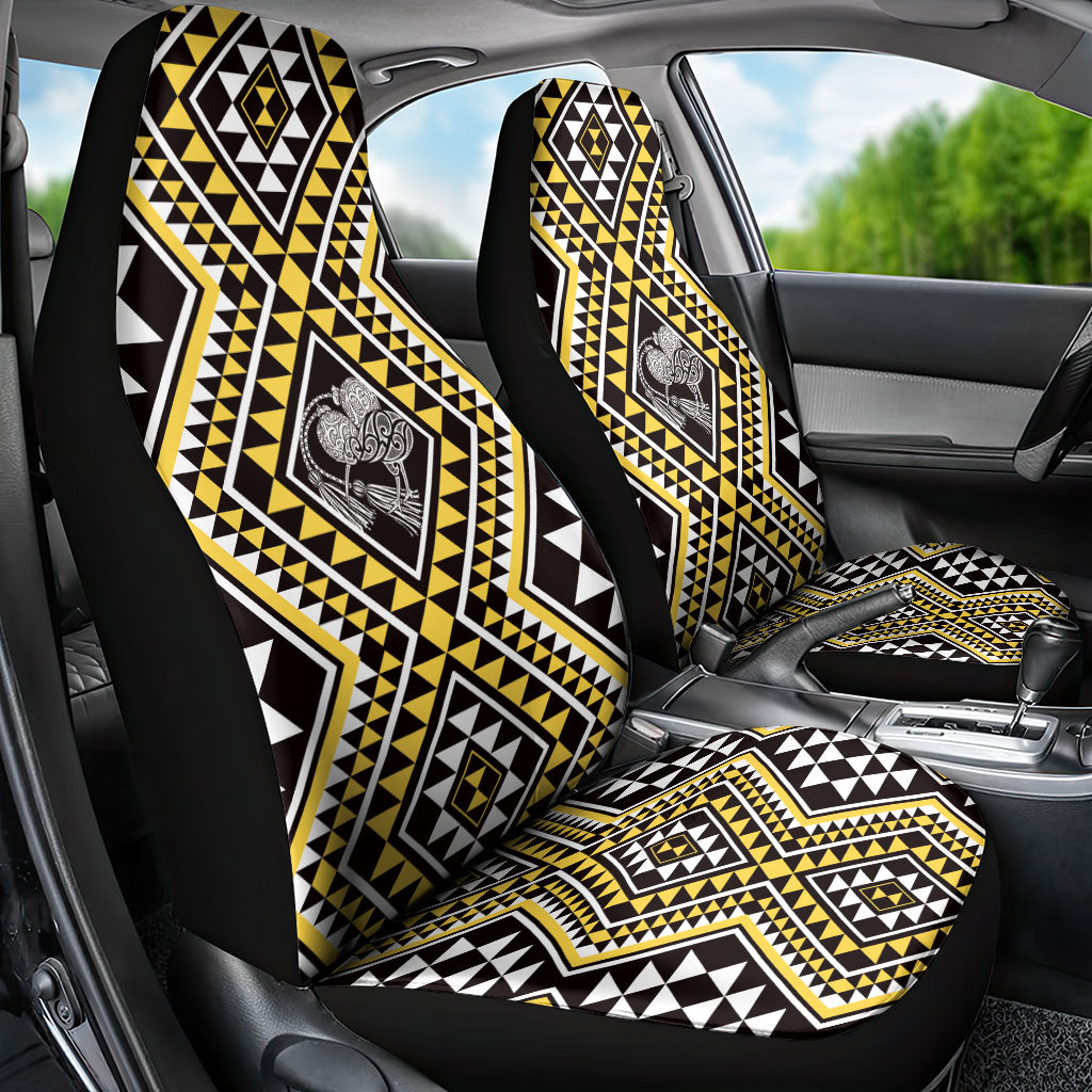 New Zealand Kowhai Taniko Motifs Car Seat Cover Maori Poi Dance Costume Inspired