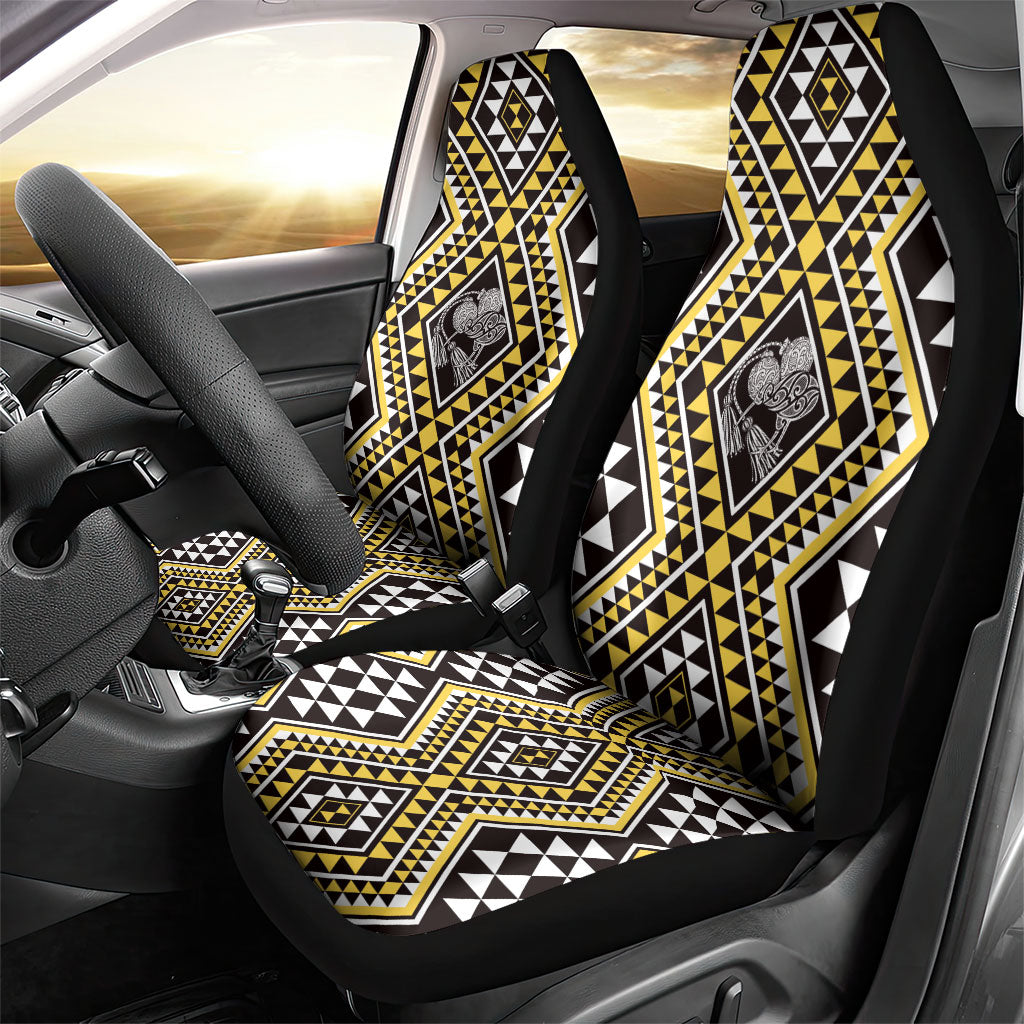 New Zealand Kowhai Taniko Motifs Car Seat Cover Maori Poi Dance Costume Inspired