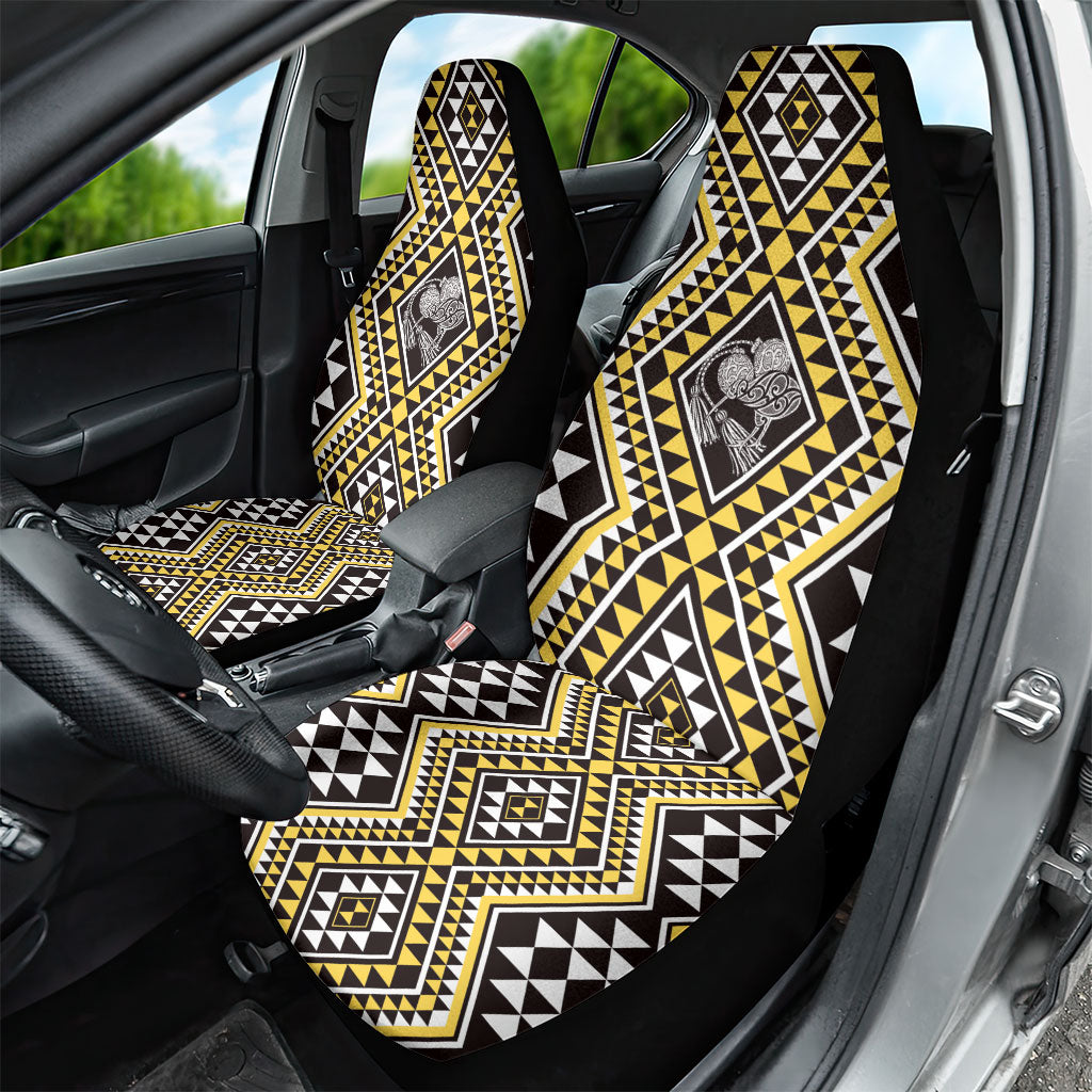 New Zealand Kowhai Taniko Motifs Car Seat Cover Maori Poi Dance Costume Inspired