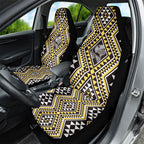 New Zealand Kowhai Taniko Motifs Car Seat Cover Maori Poi Dance Costume Inspired