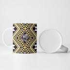 New Zealand Kowhai Taniko Motifs Ceramic Mug Maori Poi Dance Costume Inspired