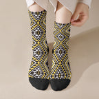 New Zealand Kowhai Taniko Motifs Crew Socks Maori Poi Dance Costume Inspired