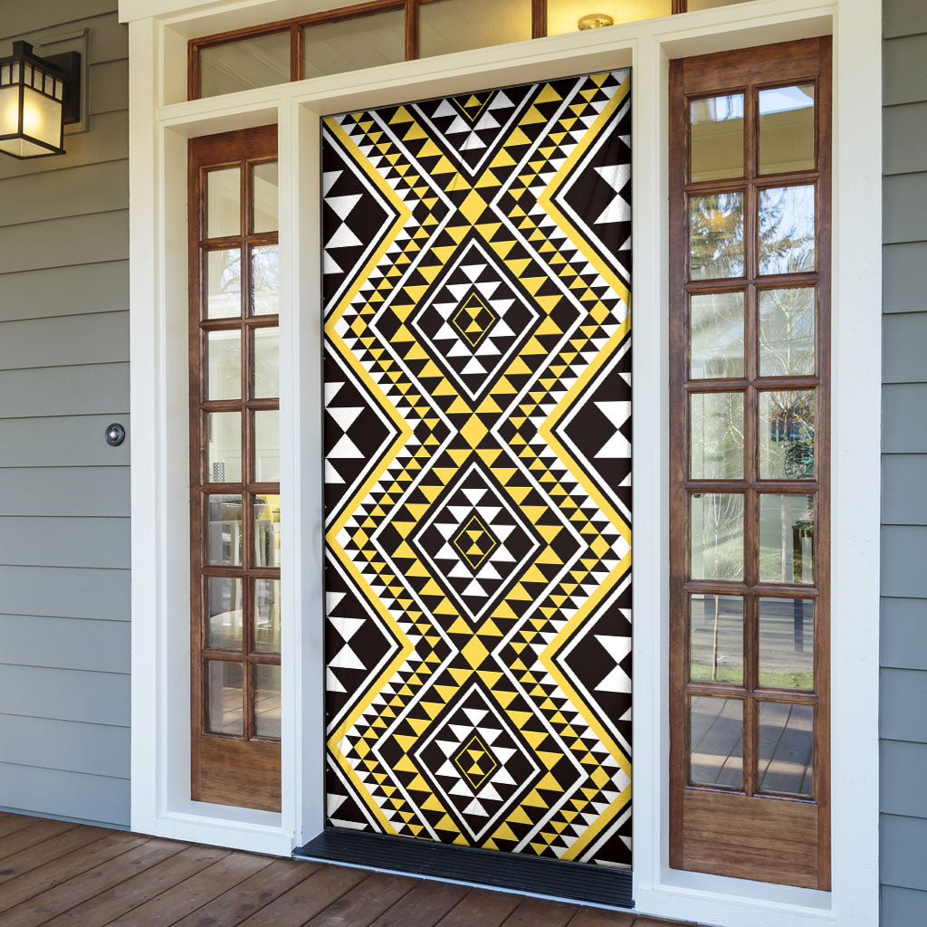 New Zealand Kowhai Taniko Motifs Door Cover Maori Poi Dance Costume Inspired