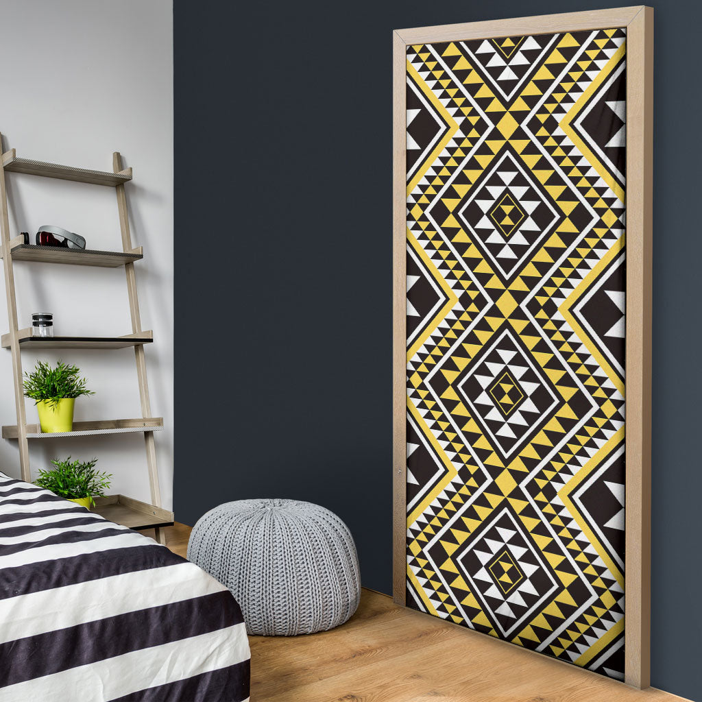 New Zealand Kowhai Taniko Motifs Door Cover Maori Poi Dance Costume Inspired