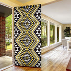 New Zealand Kowhai Taniko Motifs Door Cover Maori Poi Dance Costume Inspired