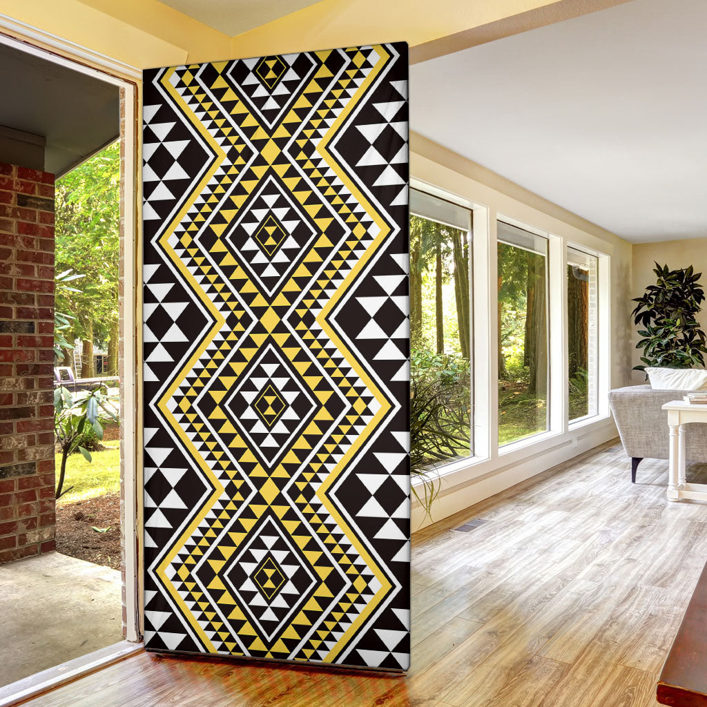 New Zealand Kowhai Taniko Motifs Door Cover Maori Poi Dance Costume Inspired