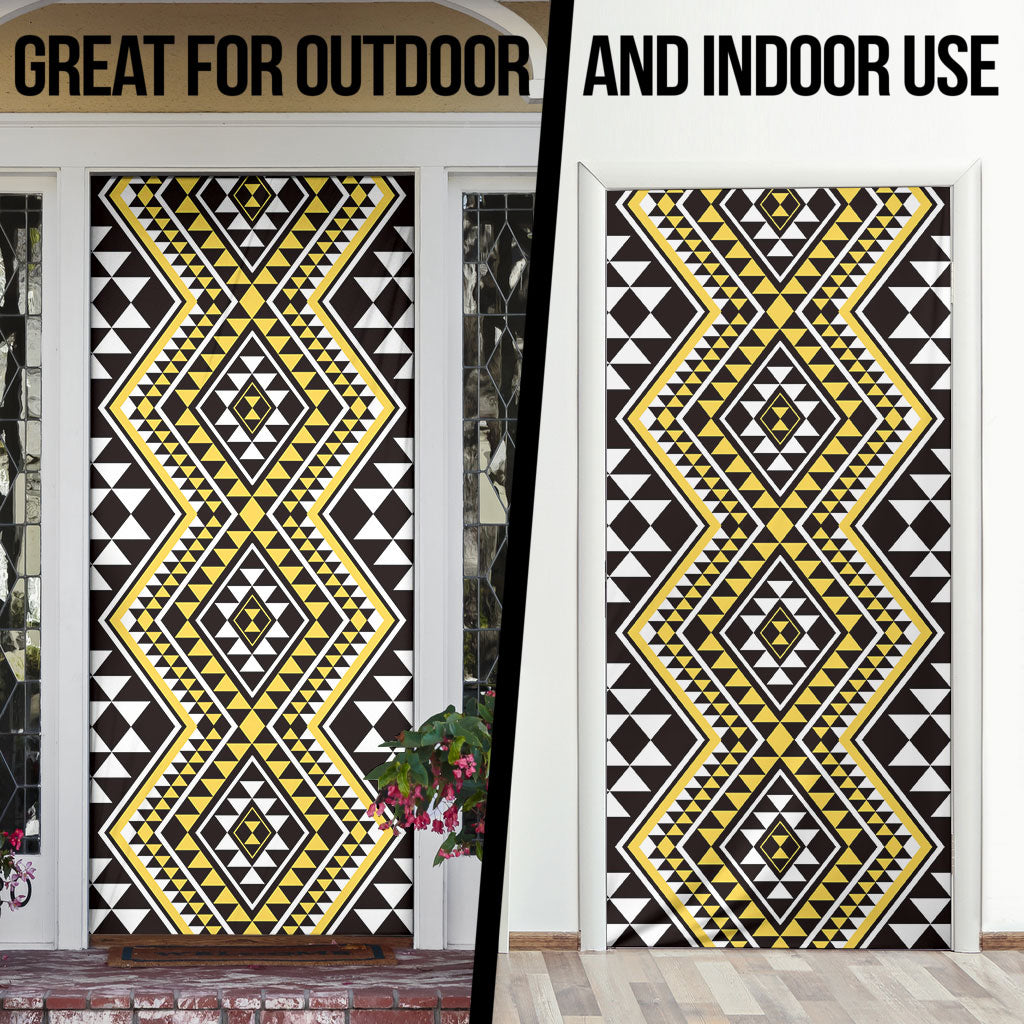 New Zealand Kowhai Taniko Motifs Door Cover Maori Poi Dance Costume Inspired