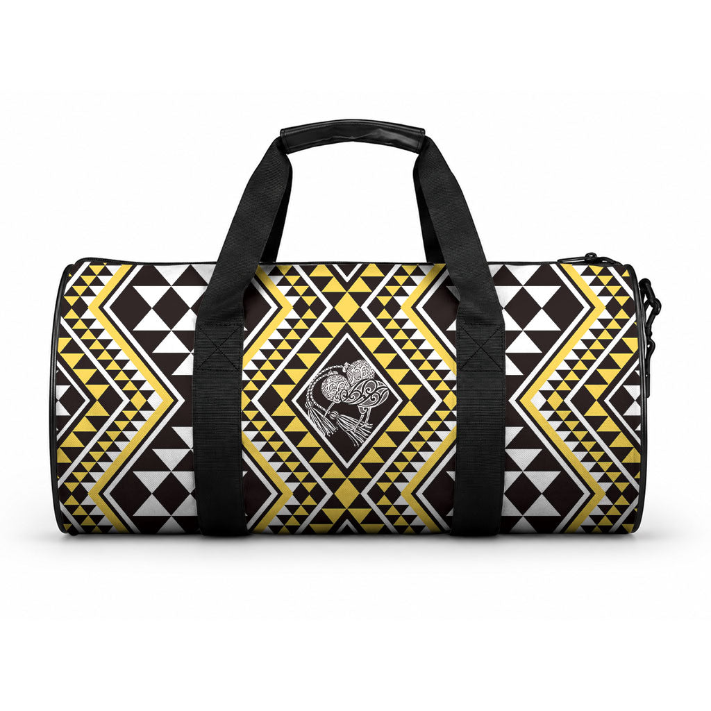 New Zealand Kowhai Taniko Motifs Duffle Bag Maori Poi Dance Costume Inspired