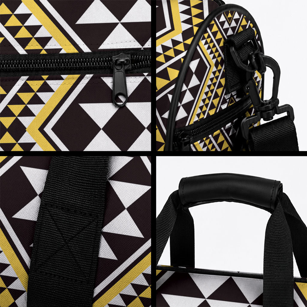New Zealand Kowhai Taniko Motifs Duffle Bag Maori Poi Dance Costume Inspired