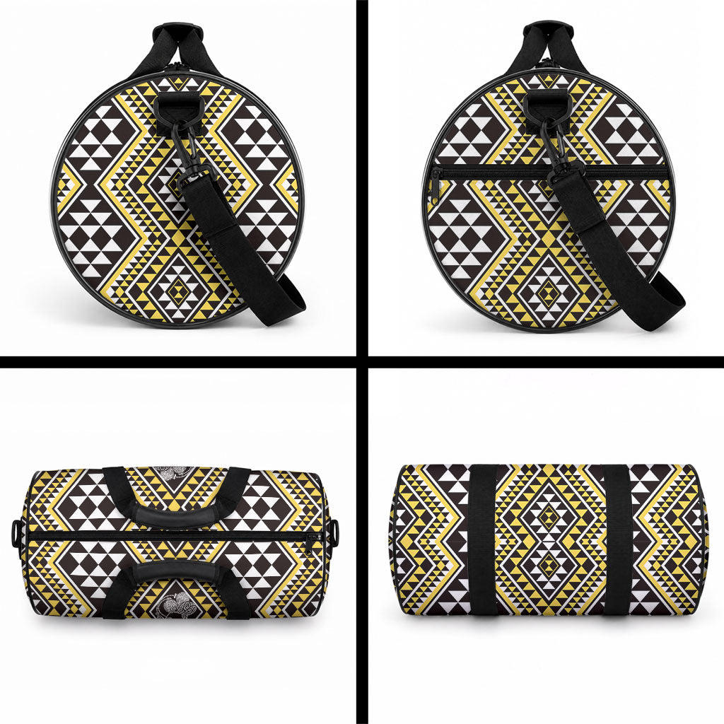 New Zealand Kowhai Taniko Motifs Duffle Bag Maori Poi Dance Costume Inspired