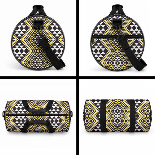 New Zealand Kowhai Taniko Motifs Duffle Bag Maori Poi Dance Costume Inspired