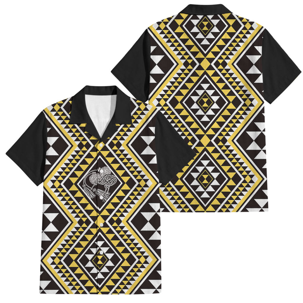 New Zealand Kowhai Taniko Motifs Family Matching Summer Maxi Dress and Hawaiian Shirt Maori Poi Dance Costume Inspired