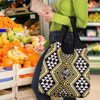 New Zealand Kowhai Taniko Motifs Grocery Bag Maori Poi Dance Costume Inspired
