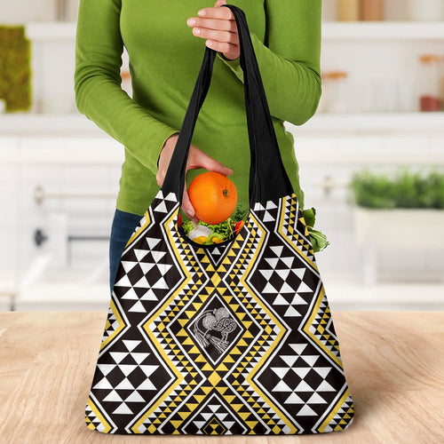 New Zealand Kowhai Taniko Motifs Grocery Bag Maori Poi Dance Costume Inspired
