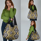 New Zealand Kowhai Taniko Motifs Grocery Bag Maori Poi Dance Costume Inspired