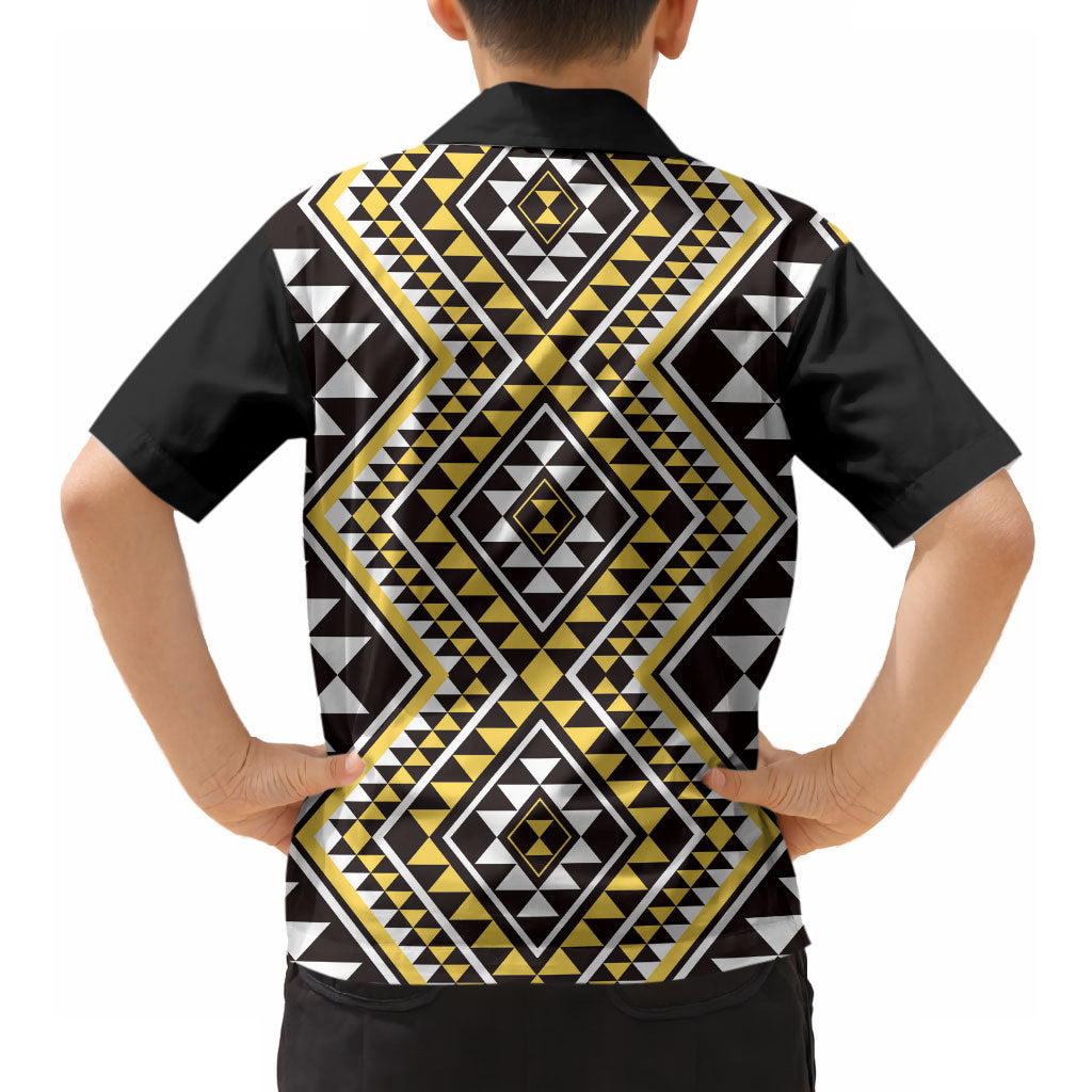 New Zealand Kowhai Taniko Motifs Hawaiian Shirt Maori Poi Dance Costume Inspired