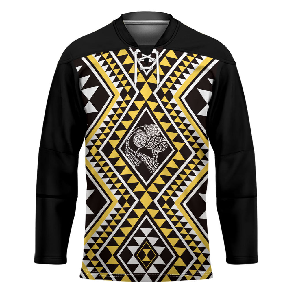 New Zealand Kowhai Taniko Motifs Hockey Jersey Maori Poi Dance Costume Inspired