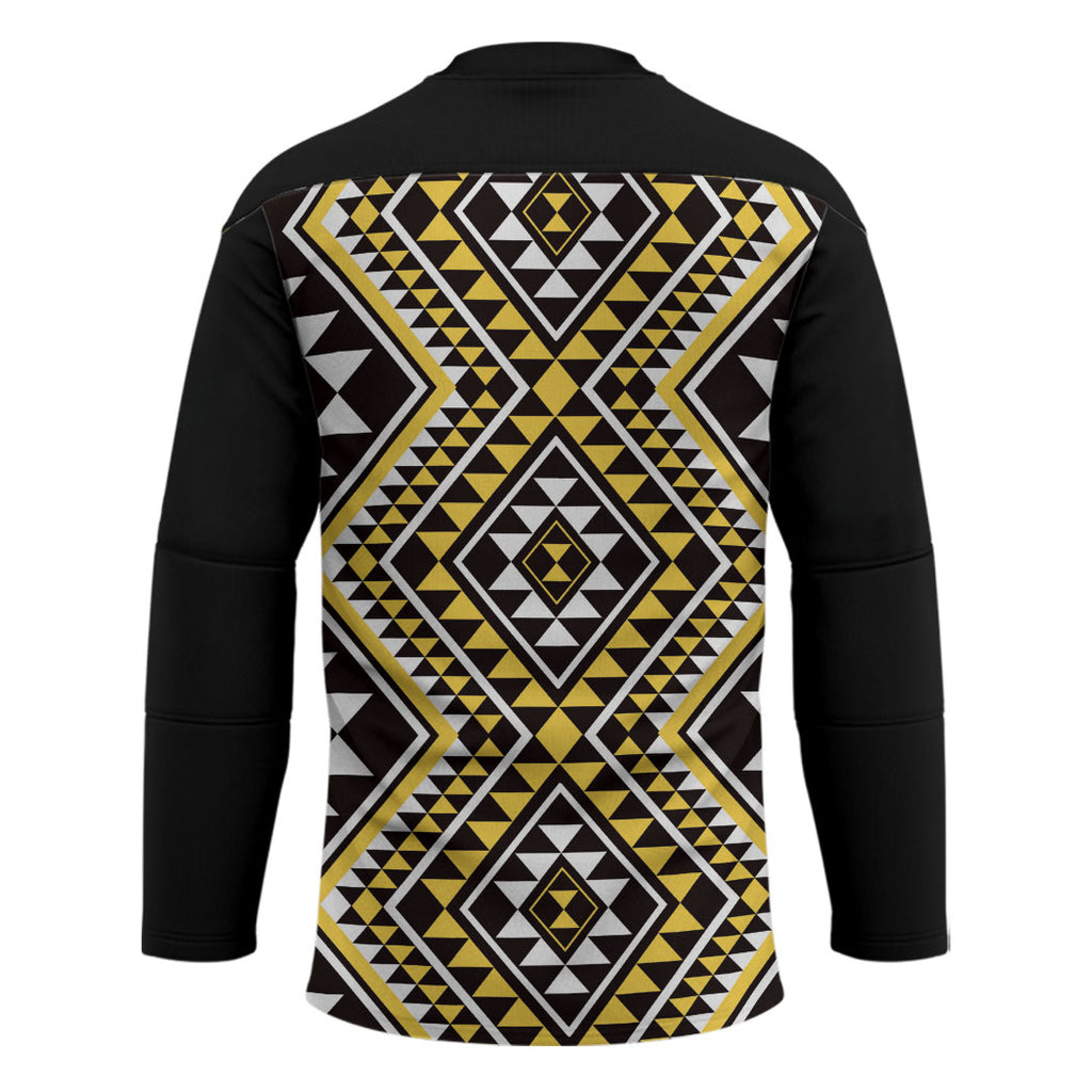 New Zealand Kowhai Taniko Motifs Hockey Jersey Maori Poi Dance Costume Inspired