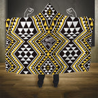 New Zealand Kowhai Taniko Motifs Hooded Blanket Maori Poi Dance Costume Inspired