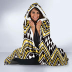 New Zealand Kowhai Taniko Motifs Hooded Blanket Maori Poi Dance Costume Inspired