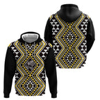 New Zealand Kowhai Taniko Motifs Hoodie Maori Poi Dance Costume Inspired