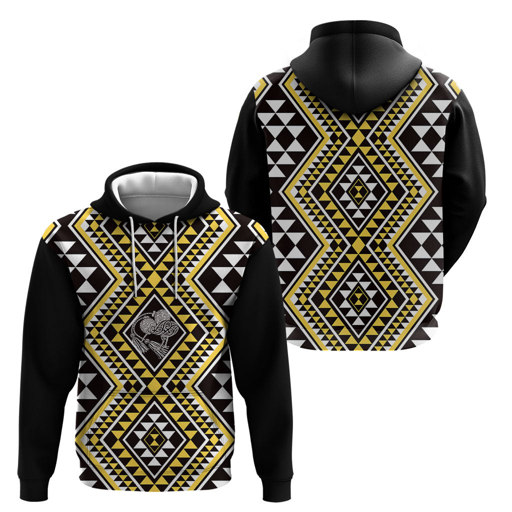New Zealand Kowhai Taniko Motifs Hoodie Maori Poi Dance Costume Inspired