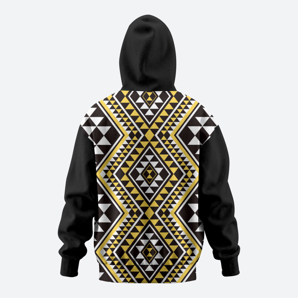 New Zealand Kowhai Taniko Motifs Hoodie Maori Poi Dance Costume Inspired