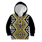 New Zealand Kowhai Taniko Motifs Kid Hoodie Maori Poi Dance Costume Inspired
