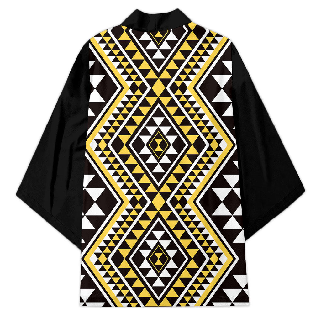 New Zealand Kowhai Taniko Motifs Kimono Maori Poi Dance Costume Inspired