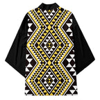 New Zealand Kowhai Taniko Motifs Kimono Maori Poi Dance Costume Inspired