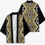 New Zealand Kowhai Taniko Motifs Kimono Maori Poi Dance Costume Inspired