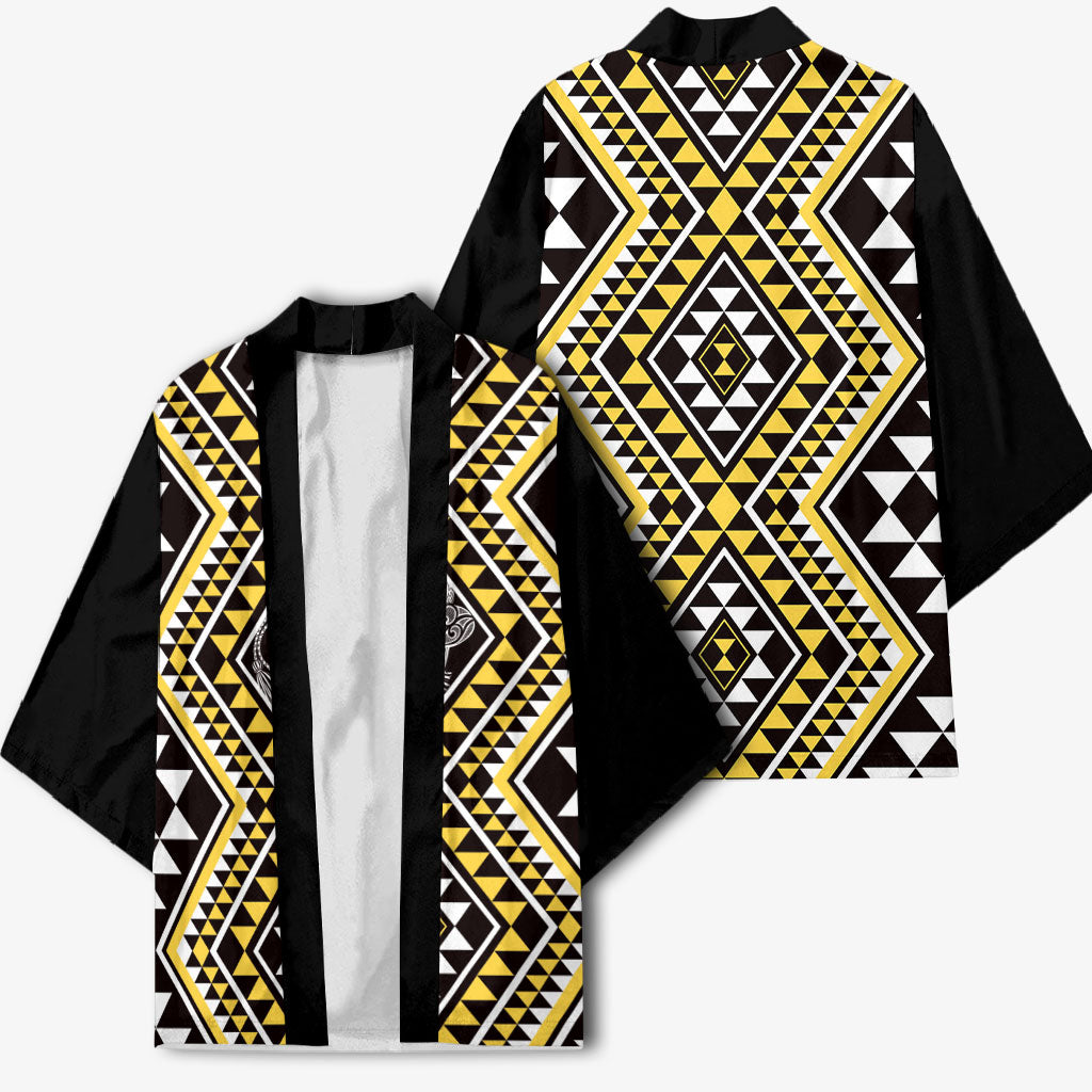 New Zealand Kowhai Taniko Motifs Kimono Maori Poi Dance Costume Inspired