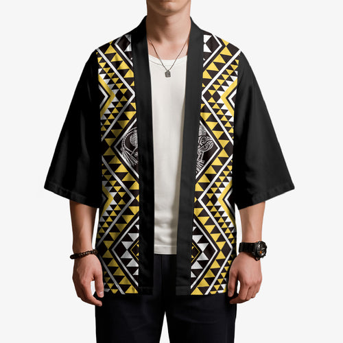 New Zealand Kowhai Taniko Motifs Kimono Maori Poi Dance Costume Inspired