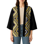 New Zealand Kowhai Taniko Motifs Kimono Maori Poi Dance Costume Inspired