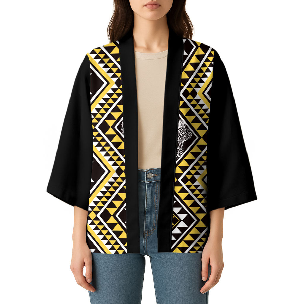 New Zealand Kowhai Taniko Motifs Kimono Maori Poi Dance Costume Inspired