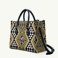New Zealand Kowhai Taniko Motifs Leather Bag Maori Poi Dance Costume Inspired