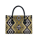 New Zealand Kowhai Taniko Motifs Leather Bag Maori Poi Dance Costume Inspired