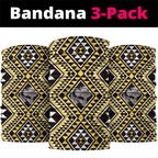 New Zealand Kowhai Taniko Motifs Neck Gaiter Maori Poi Dance Costume Inspired