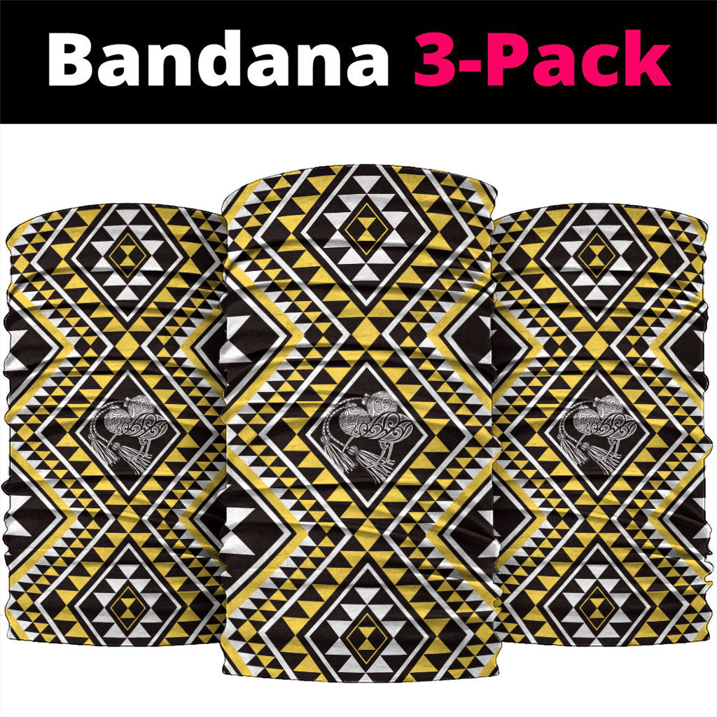 New Zealand Kowhai Taniko Motifs Neck Gaiter Maori Poi Dance Costume Inspired