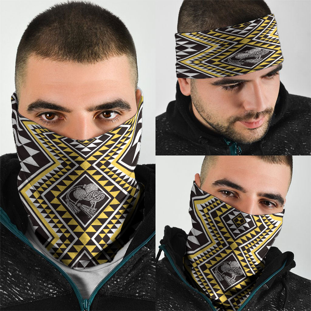 New Zealand Kowhai Taniko Motifs Neck Gaiter Maori Poi Dance Costume Inspired