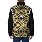 New Zealand Kowhai Taniko Motifs Padded Jacket Maori Poi Dance Costume Inspired