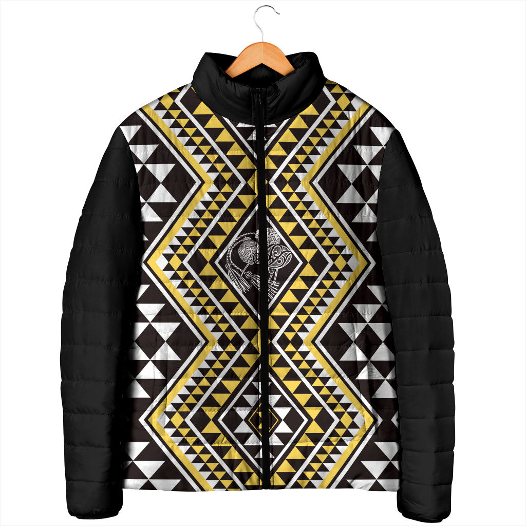 New Zealand Kowhai Taniko Motifs Padded Jacket Maori Poi Dance Costume Inspired