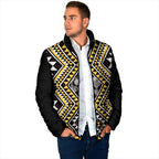 New Zealand Kowhai Taniko Motifs Padded Jacket Maori Poi Dance Costume Inspired