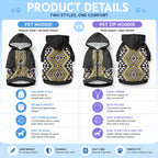 New Zealand Kowhai Taniko Motifs Pet Hoodie Maori Poi Dance Costume Inspired