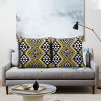 New Zealand Kowhai Taniko Motifs Pillow Cover Maori Poi Dance Costume Inspired