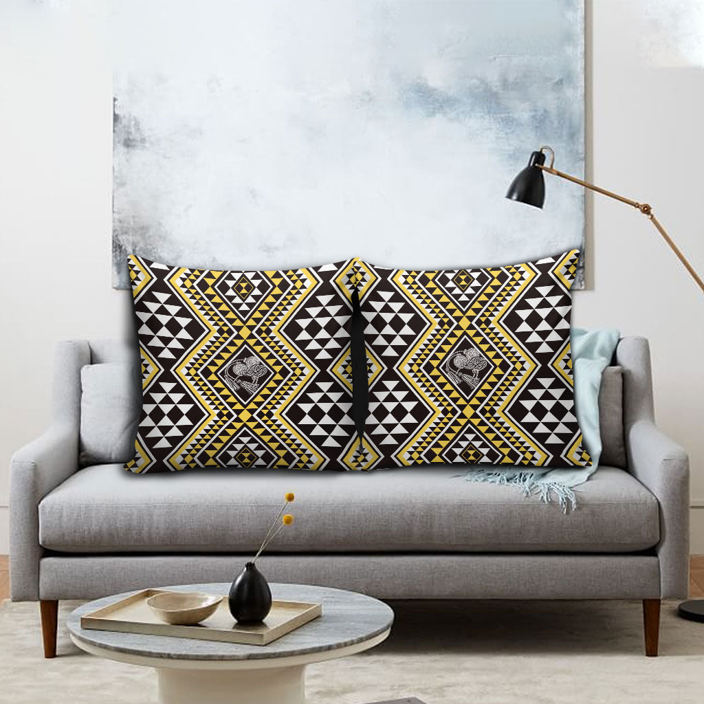 New Zealand Kowhai Taniko Motifs Pillow Cover Maori Poi Dance Costume Inspired