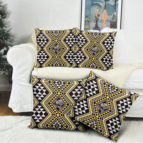 New Zealand Kowhai Taniko Motifs Pillow Cover Maori Poi Dance Costume Inspired