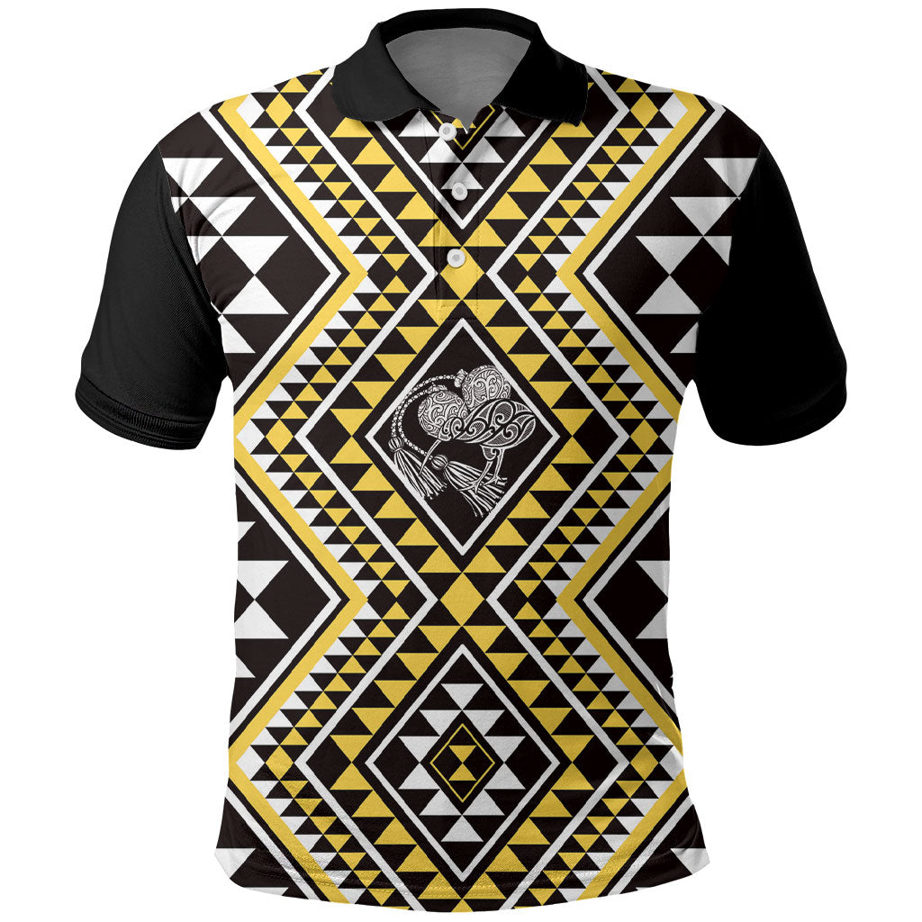 New Zealand Kowhai Taniko Motifs Polo Shirt Maori Poi Dance Costume Inspired