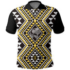 New Zealand Kowhai Taniko Motifs Polo Shirt Maori Poi Dance Costume Inspired